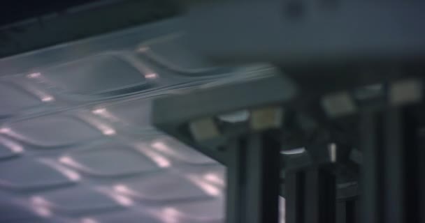 Fabrication de contenants de boîtes alimentaires d'emballage en plastique avec des industries de machines à haute performance. Tourné sur caméra rouge 6K . — Video