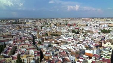 Sevilla, Endülüs, İspanya havadan görünümü. Yaz, 2019