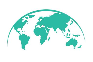 Yeşil arkaplanda Dünya vektör illüstrasyonu