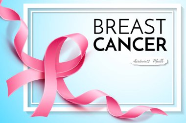 Vektör Meme Kanseri Bilinçlendirme afişi pembe şerit