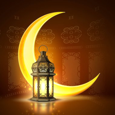 Ramazan kareem fener gerçekçi ay vektör