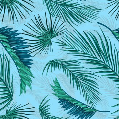 Yaz Dikişsiz desen vektör tropikal yaprak