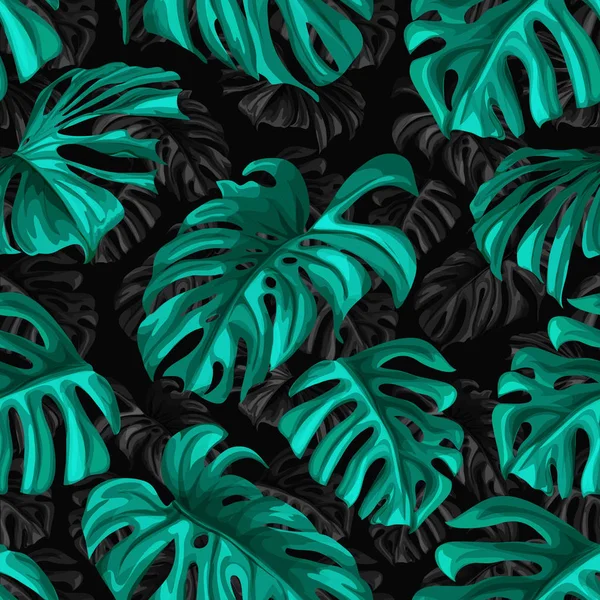 Vecteur feuilles tropicales motif sans couture été — Image vectorielle