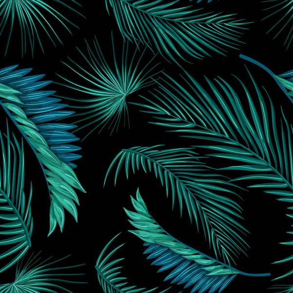 Vecteur feuilles tropicales motif sans couture été — Image vectorielle