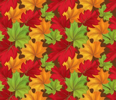 Vektör kroki sonbahar yaprakları seamless modeli