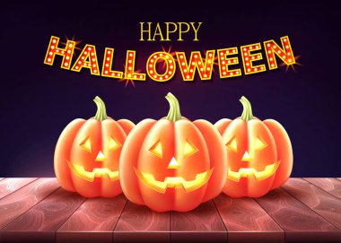 Mutlu Cadılar Bayramı poster jack fener kabak vektör