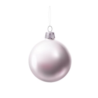 Vektör Noel ağacı topu gümüş gerçekçi oyuncak