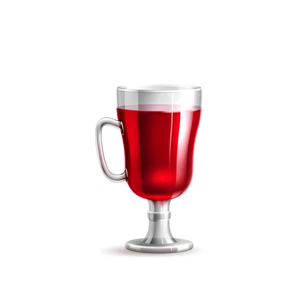 Vecteur réaliste 3d verre de vin chaud isolé — Image vectorielle