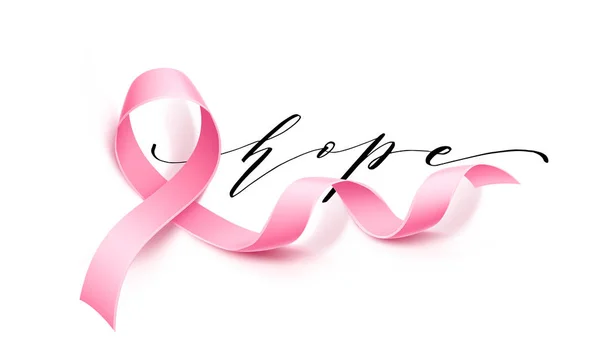 Cinta rosa del cartel de la conciencia del cáncer de pecho del vector — Archivo Imágenes Vectoriales