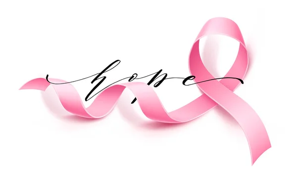 Vektor Brustkrebs Bewusstsein Poster rosa Schleife — Stockvektor