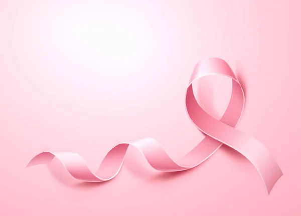 Cinta rosa del cartel de la conciencia del cáncer de pecho del vector — Archivo Imágenes Vectoriales