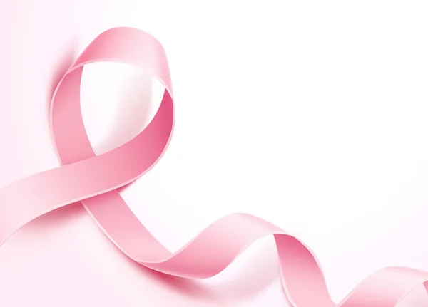 矢量乳腺癌意识海报粉红色丝带 — 图库矢量图片