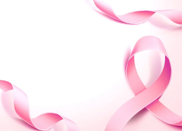 Fita rosa do cartaz da consciência do câncer de mama do vetor — Vetor de Stock
