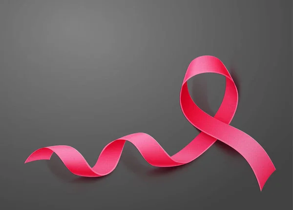 Nastro rosa poster consapevolezza cancro al seno vettoriale — Vettoriale Stock