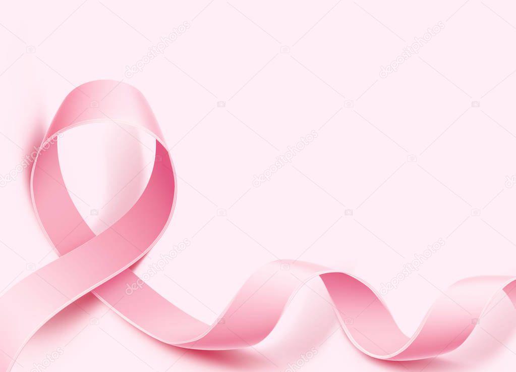 Vector breast cancer awareness poster pink ribbon