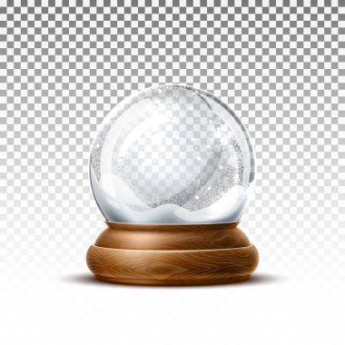 Vektör gerçekçi Noel snowglobe 3d kış oyuncak