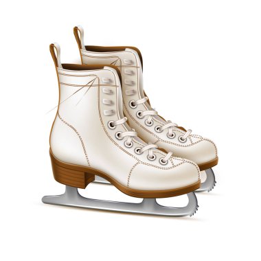 Vektör gerçekçi artistik paten, vintage buz pateni