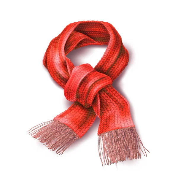 Vetor realista tricotado lenço quente chirstmas sinal —  Vetores de Stock