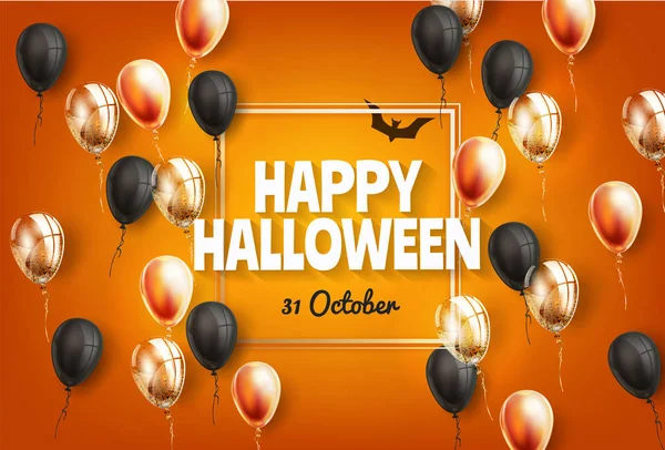 Mutlu Cadılar Bayramı tatil poster balon ile vektör