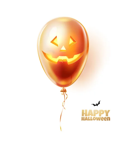 Vector halloween ballong med skrämmande, skrämmande ansikte — Stock vektor