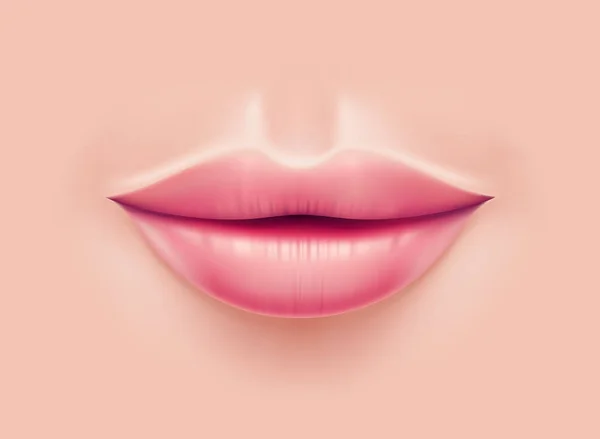 Vector realista labios de mujer después de la cirugía plástica — Vector de stock