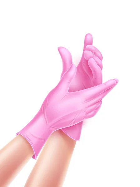 Векторная реалистичная медсестра в стерильных перчатках — стоковый вектор