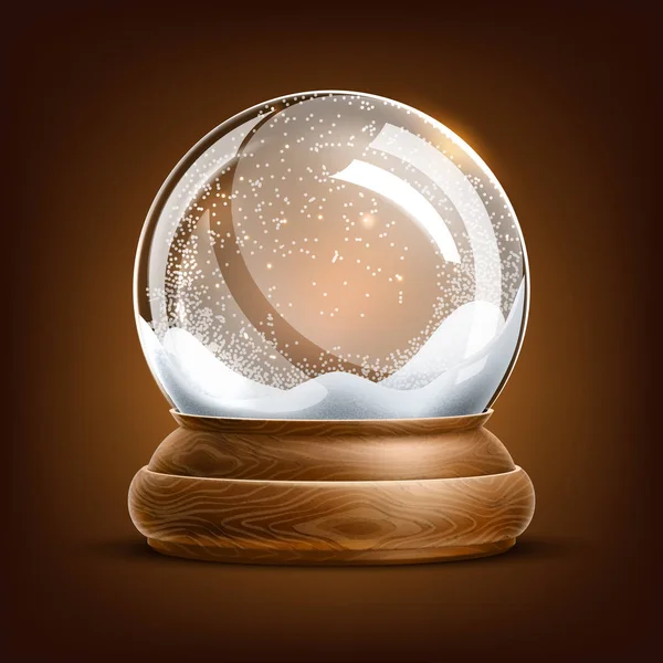 Vetor realista Natal globo de neve 3d brinquedo de inverno — Vetor de Stock
