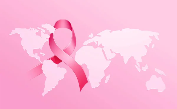 Vector breast cancer awareness affisch rosa menyfliksområdet — Stock vektor