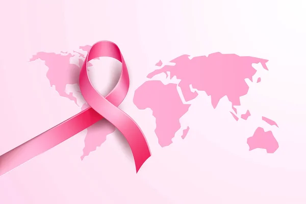 Vector breast cancer awareness affisch rosa menyfliksområdet — Stock vektor