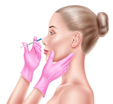 Vektör liposuction cerrahi doktor el ve şırınga