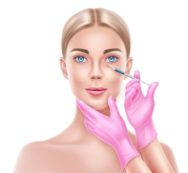 Vektör liposuction cerrahi doktor el ve şırınga