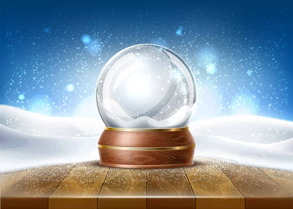 Vektör gerçekçi Noel snowglobe 3d kış oyuncak