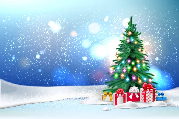 Bannière vectorielle d'affiche de Noël nouvelle année de vacances — Image vectorielle