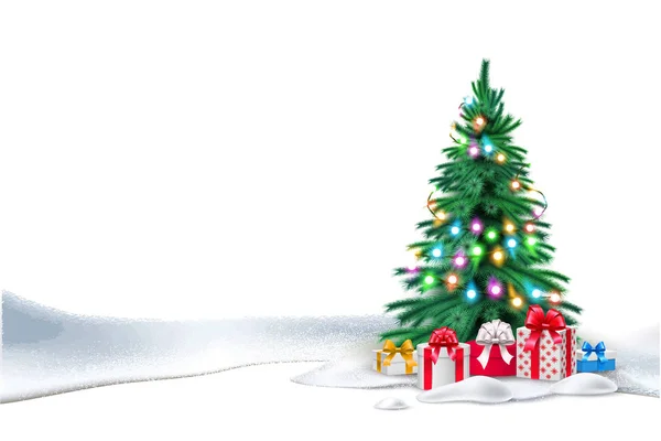 Arbre de Noël vectoriel, Noël nouvelle conception de l'année — Image vectorielle