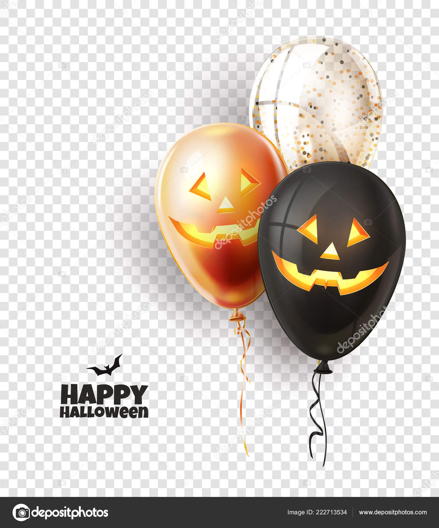 balão de vetor especial halloween com cara assustadora. 3257034