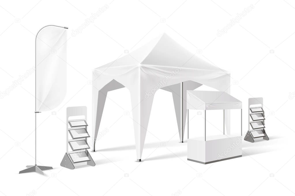 Vector outdoor exhibition tent pop up marquee mock