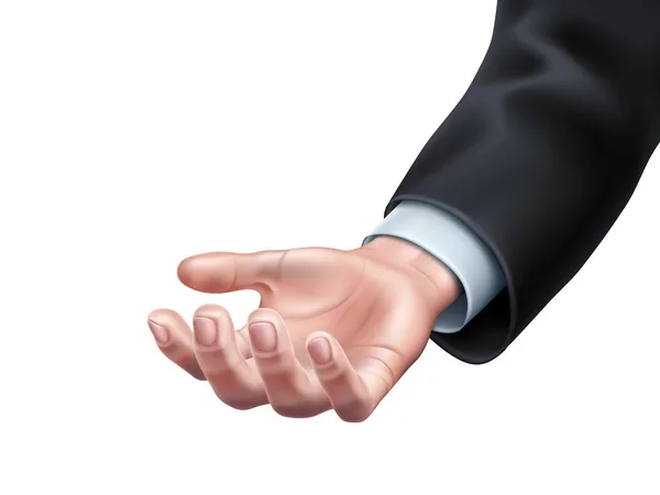 Διάνυσμα επιχείρηση άνθρωπος χέρι στο κοστούμι προσφορά — Διανυσματικό Αρχείο