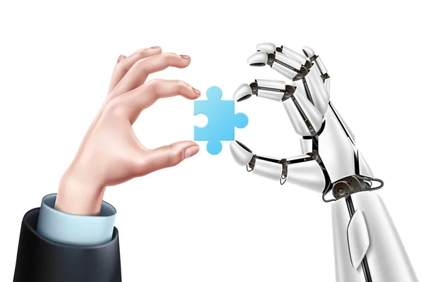 Wektor robot biznes człowiek ręce z gatunku: logiczne — Wektor stockowy