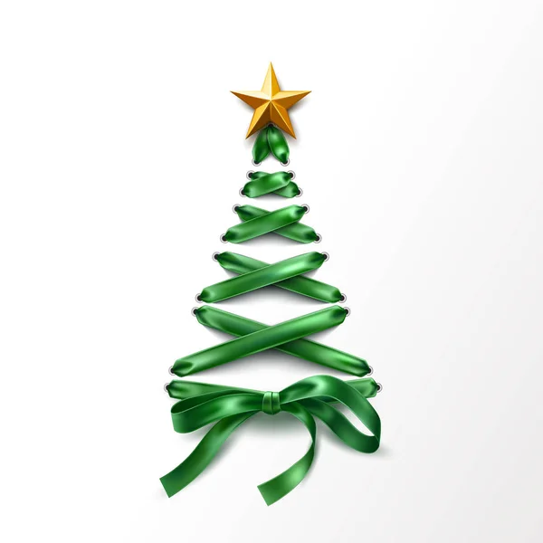 Vector lace-up kerstboom gemaakt van veters — Stockvector