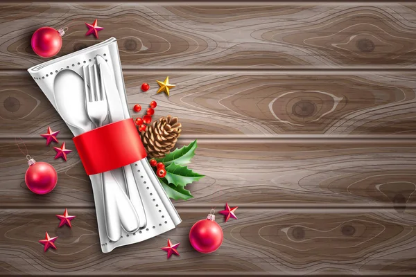 Vecteur Noël vacances restaurant café menu 3d — Image vectorielle