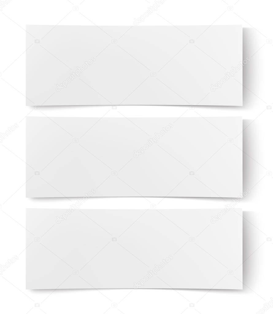 Vector blank white paper, empty poster placard