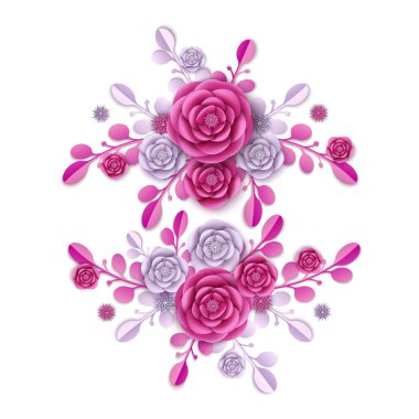 Vektör Şakayık Çiçeği ve soyut çiçek deseni