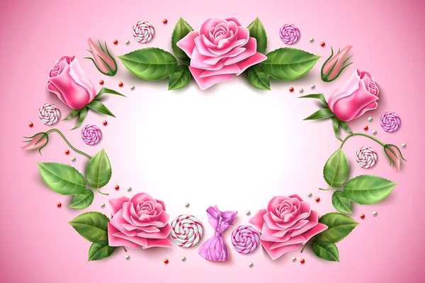 Vektor Tulpe rosa Pfingstrose Blume auf rosa — Stockvektor