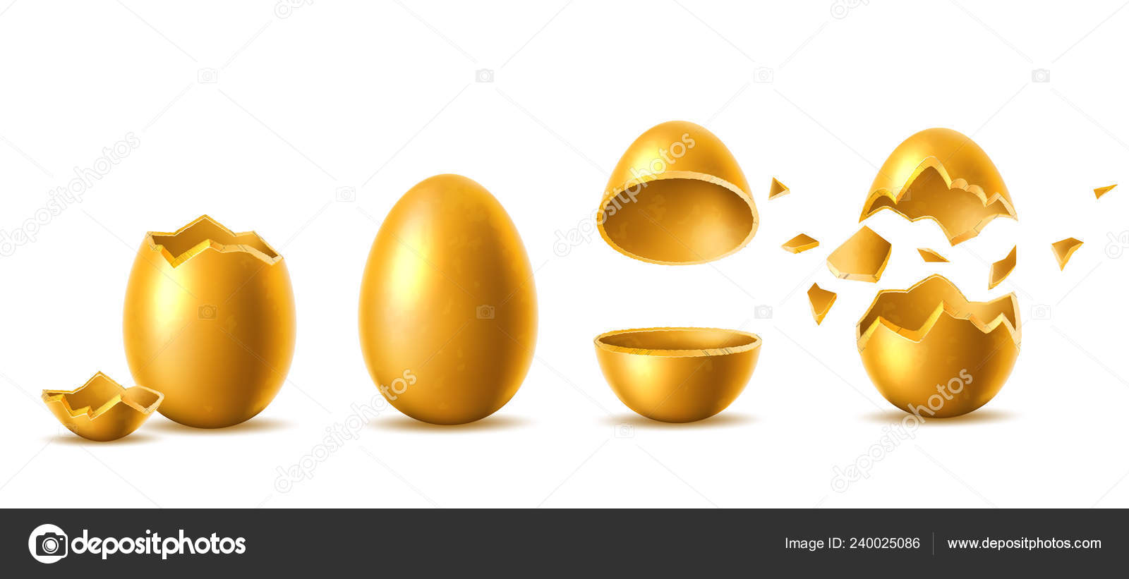 Golden Easter Eggs Set