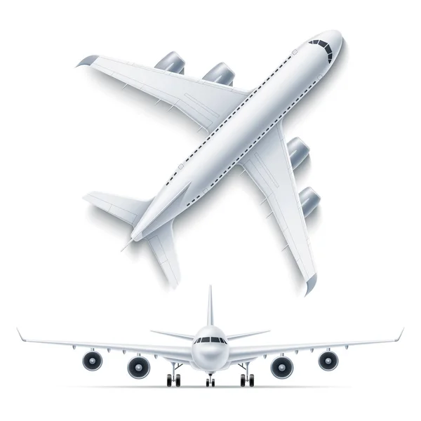 Vektor realistický letadla letadla bílé 3d náčrtu — Stockový vektor