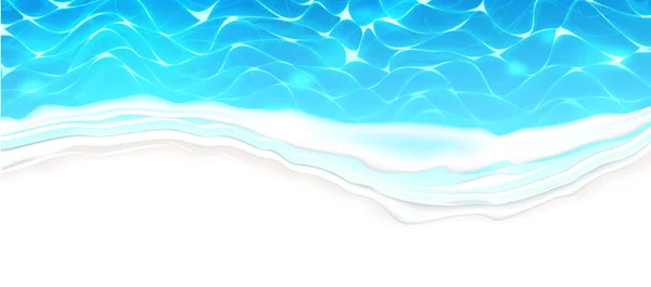 Векторні приморські пляжні блакитні хвилі на узбережжі — стоковий вектор