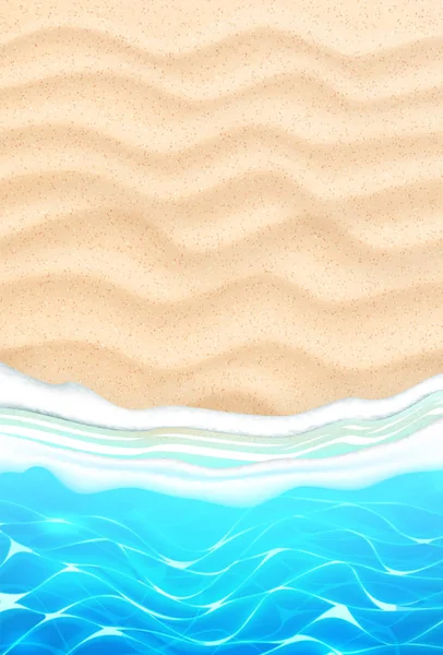 Vector playa playa azul olas arena costa — Vector de stock