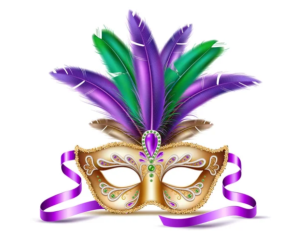 Vector mardi gras venetian mask brazil carnival — Stock Vector