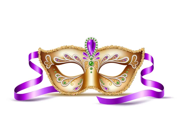 Vector mardi gras venetian mask brazil carnival — Stock Vector