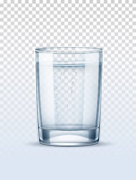 Vector realista de vidrio vacío para agua pura — Vector de stock